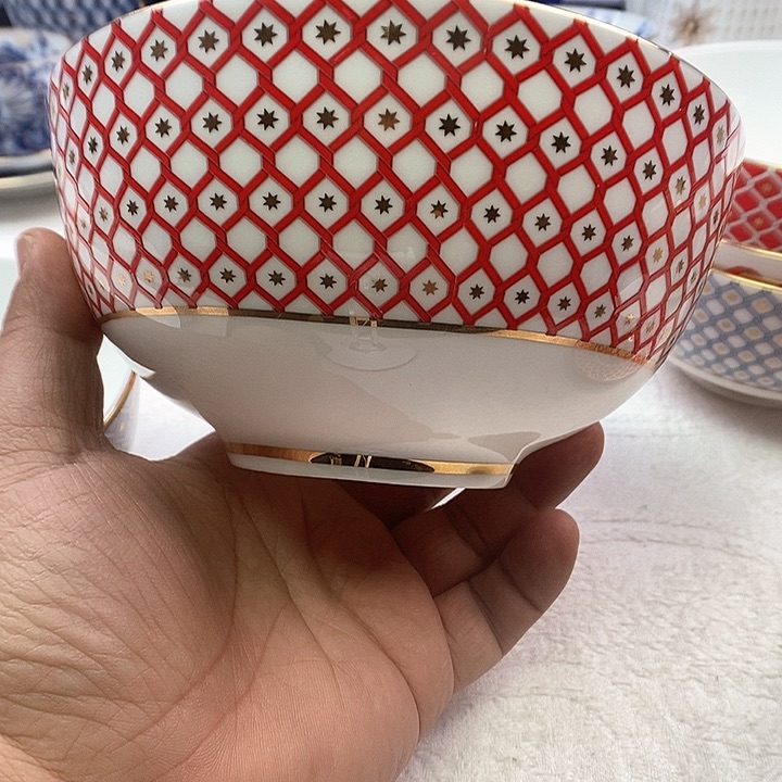 L**a红色面碗一只全新