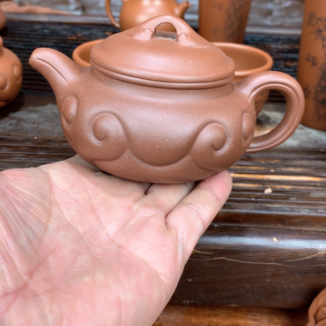 紫砂茶壶原矿底槽青精工仿古如意260c c