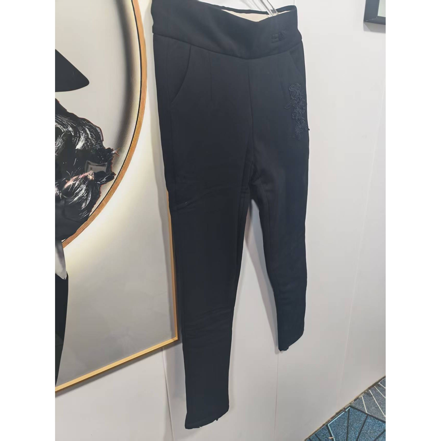 保暖秋冬直筒裤长裤高腰舒适休闲显瘦休闲裤高弹