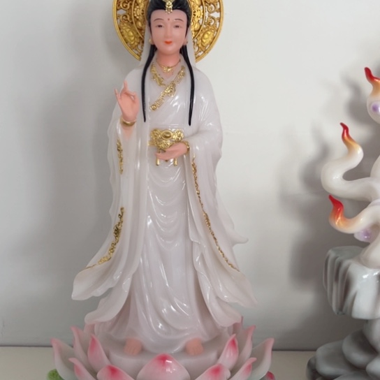 【闪购商品】玉16寸空心汉白玉观音