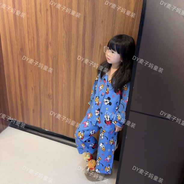 MZ.儿童四季薄款全棉老鼠可爱印花家居服套装JN2033