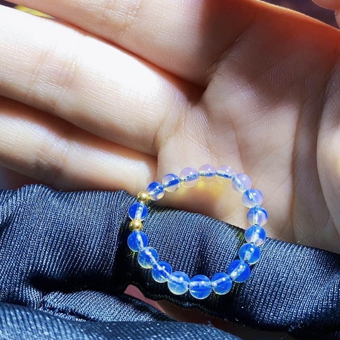 蓝珀裸石未镶嵌蓝珀卡3加戒指跑环