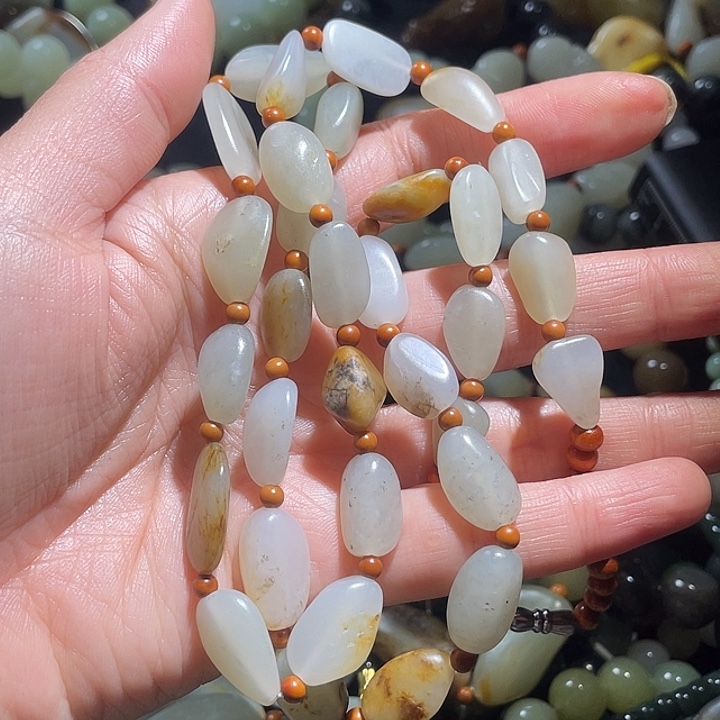 未镶嵌手链和田玉心**水