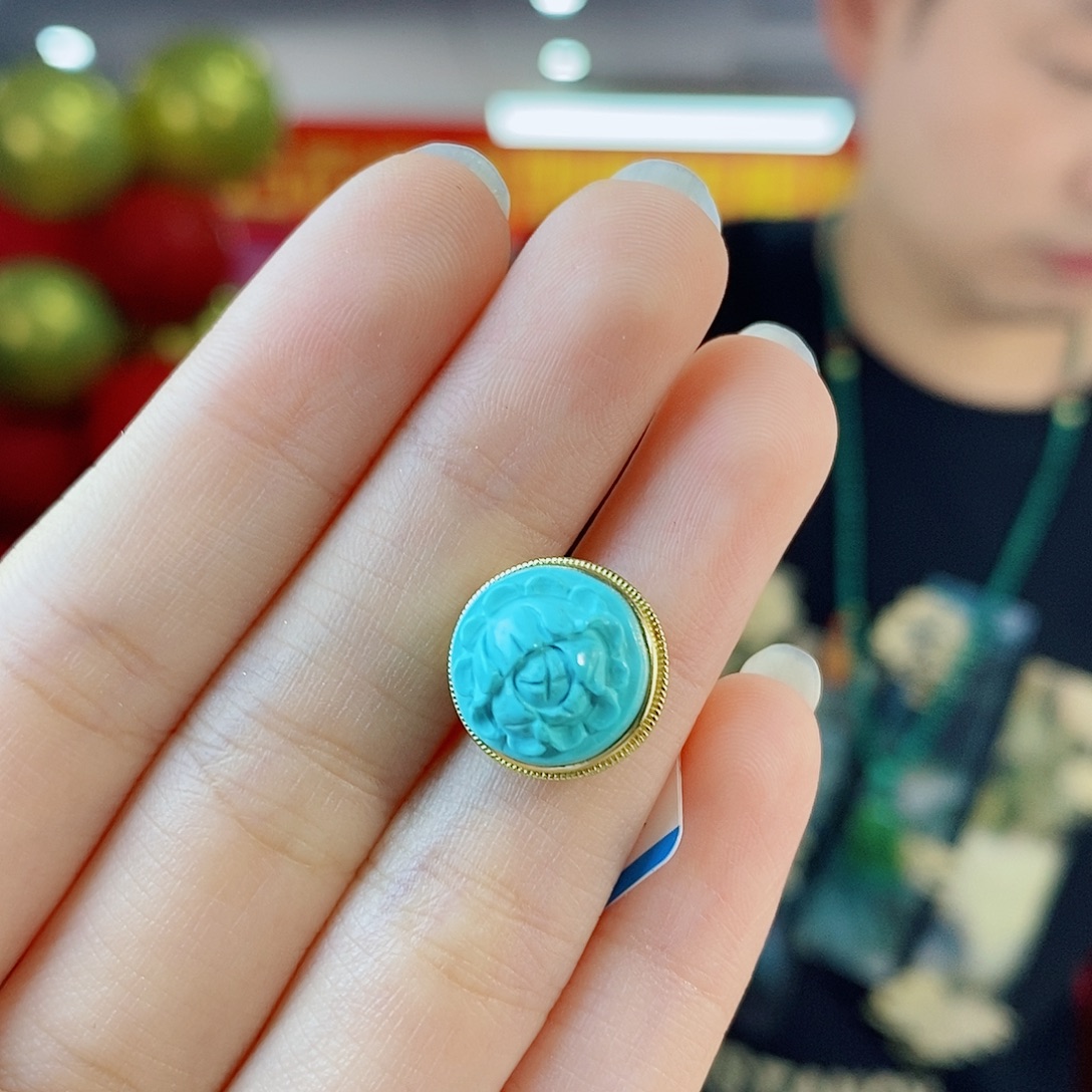 18K金镶嵌绿松石珠宝奇石