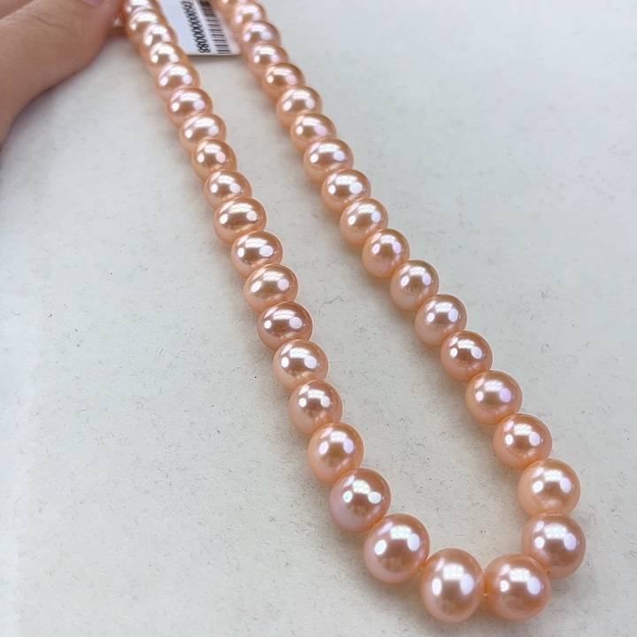 淡水珍珠颈饰银S925镶嵌9➕极光中国红