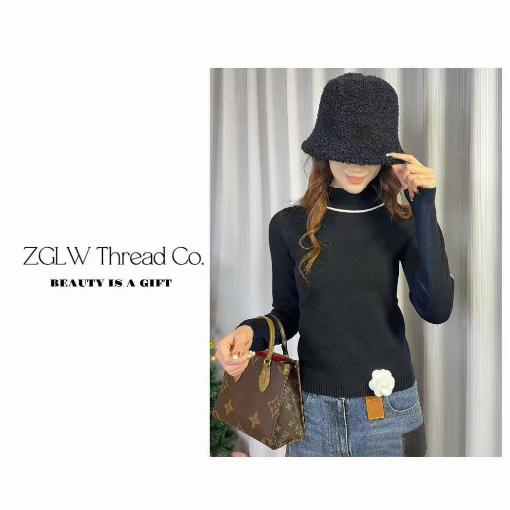 SS25新款滑雪套头针织打底