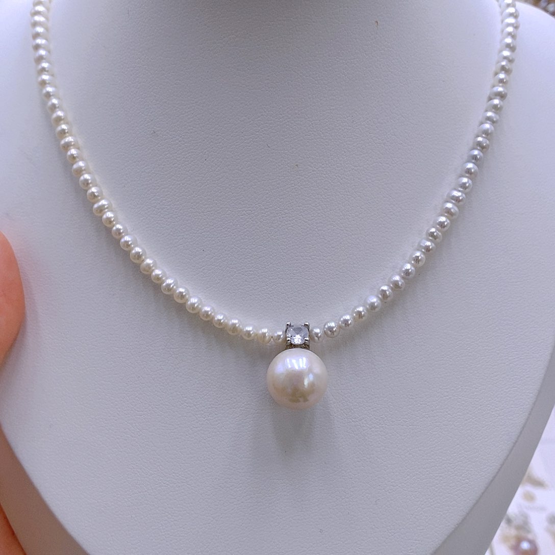 颈饰银S925镶嵌淡水珍珠
