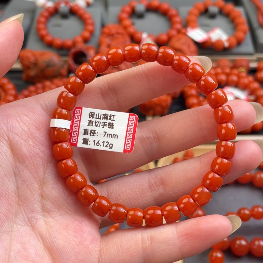 南红玛瑙7+mm单圈未镶嵌