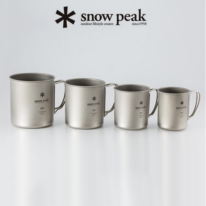 snowpeak日本雪峰户外钛杯露营登山野餐折叠单层纯钛金属马克水杯