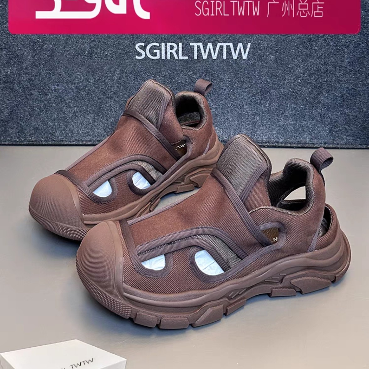 夏季新款透气镂空一脚蹬老爹鞋女休闲百搭运动鞋