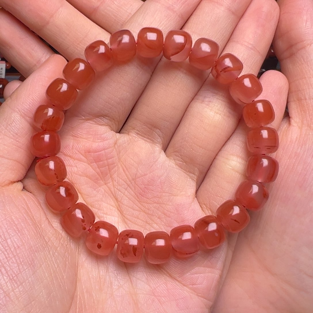 南红玛瑙原矿南红未镶嵌原矿南红冰红老型珠单圈9+