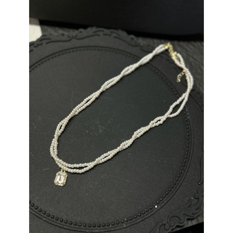 钛钢项链 LARVINA方钻双层叠戴式项链