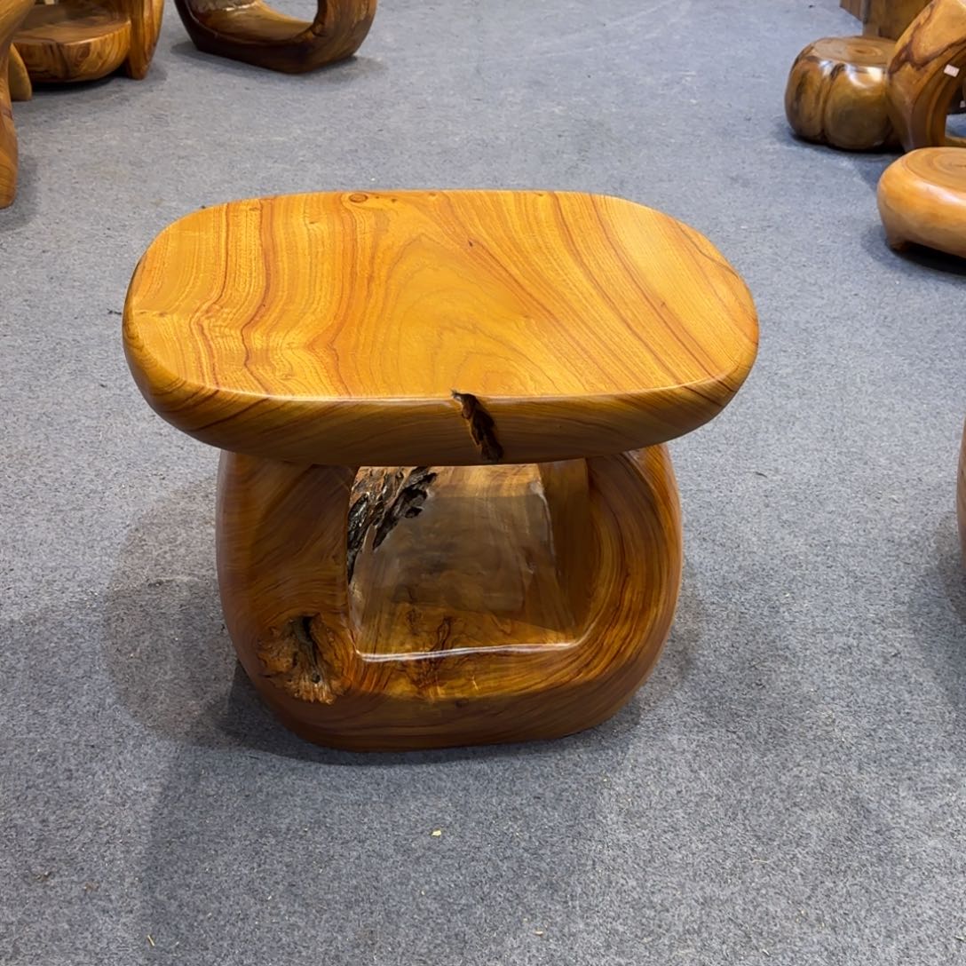 永***听香樟木整木一体茶几