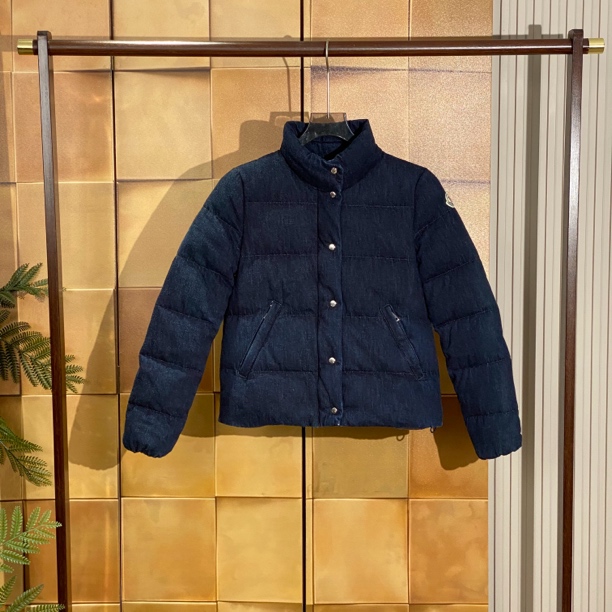 Moncler Brethil深蓝色徽标刺绣牛仔羽绒服/0码/99新/25998