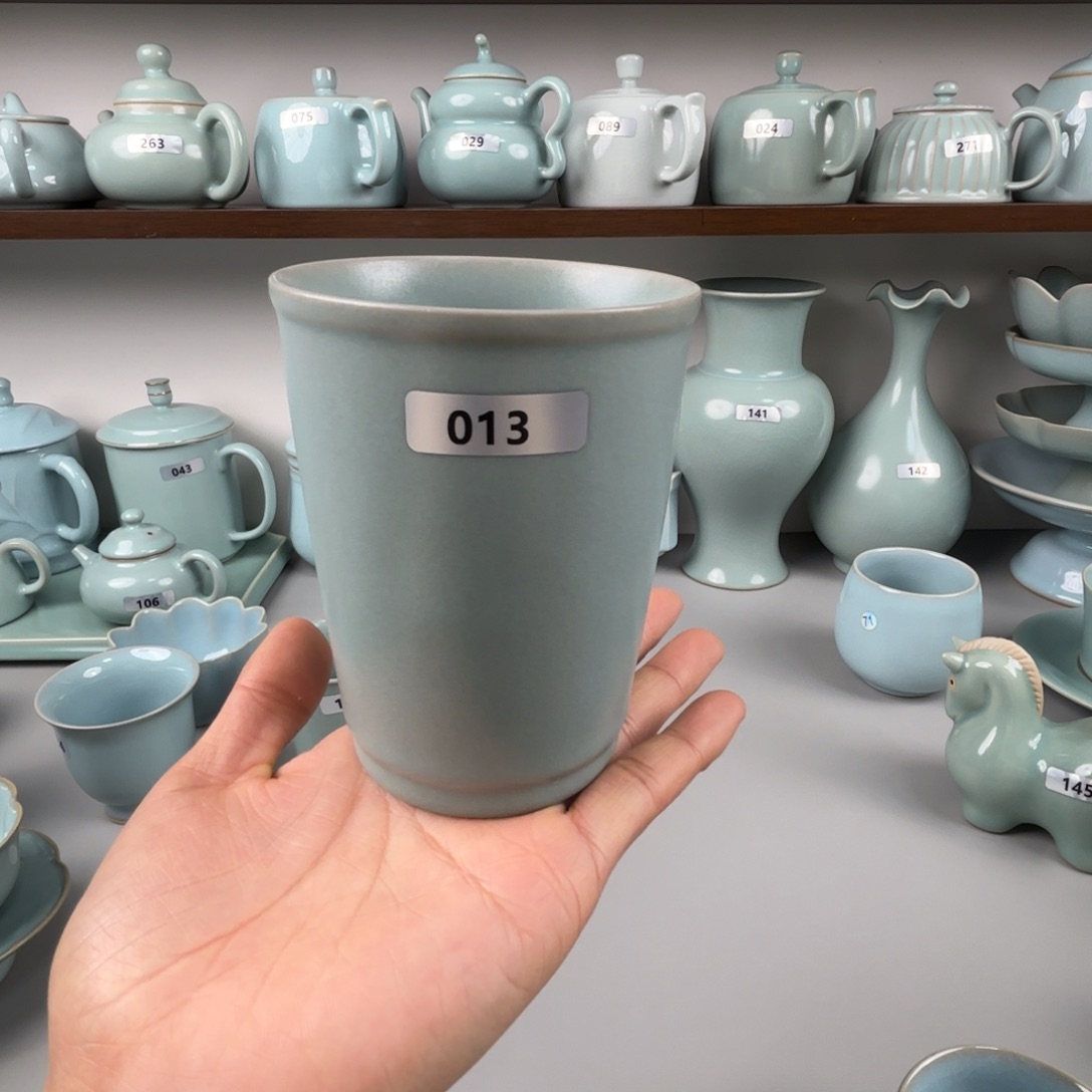 陶摆件汝瓷大号可乐杯支钉烧仿古釉013