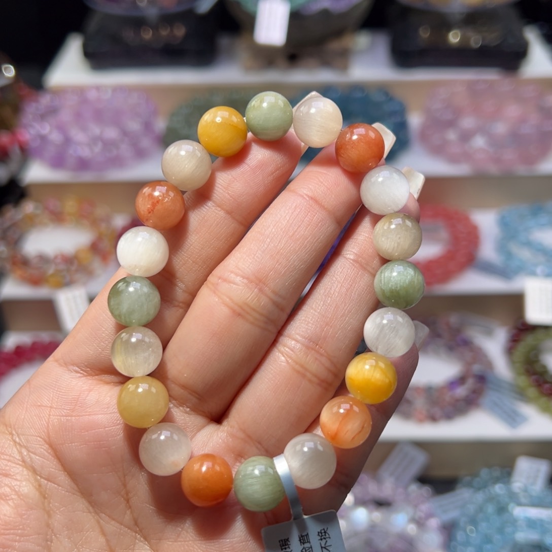 手串未镶嵌水晶猫眼彩兔毛10m m