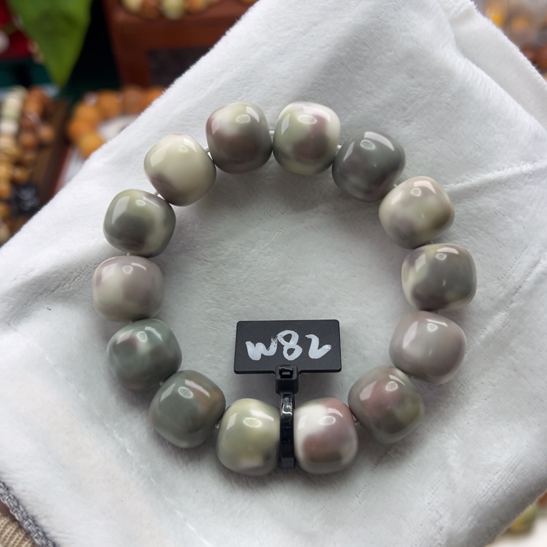 菩提根/象牙果手串卡16桶珠紫色系微瑕82