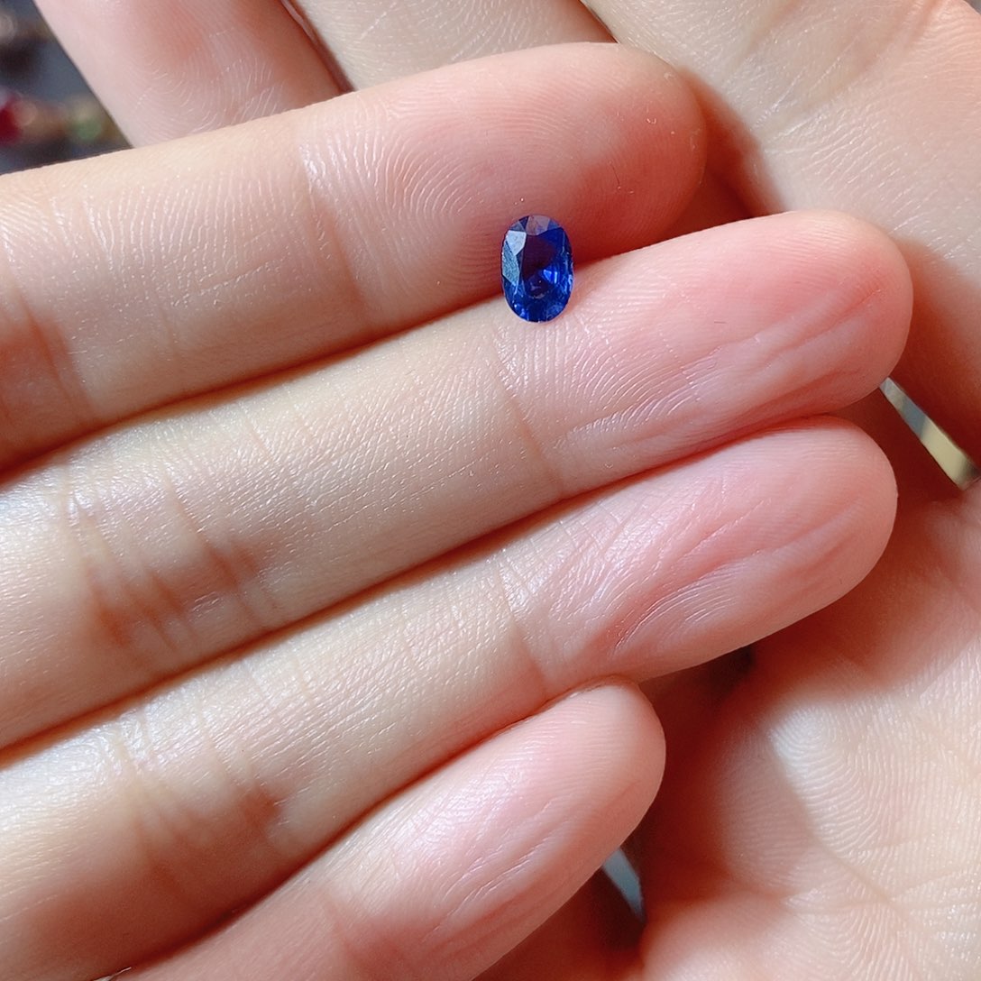蓝宝石戒指银S925镶嵌