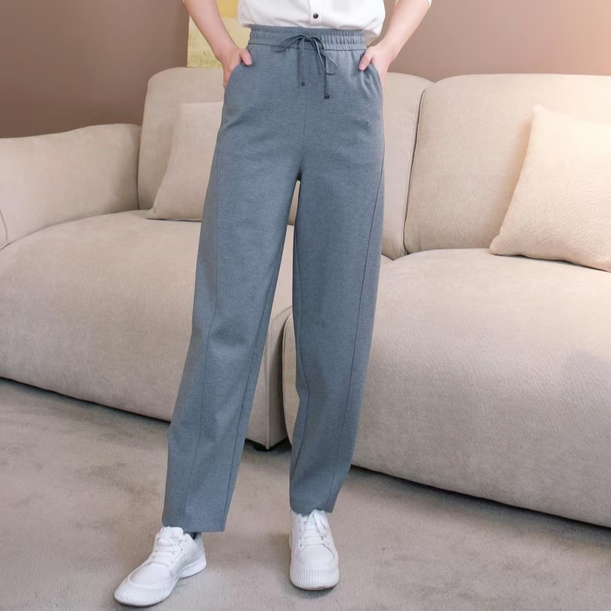 GIRDEAR/哥弟松紧腰抽绳四季面料百搭休闲潮流香蕉裤女 1100480