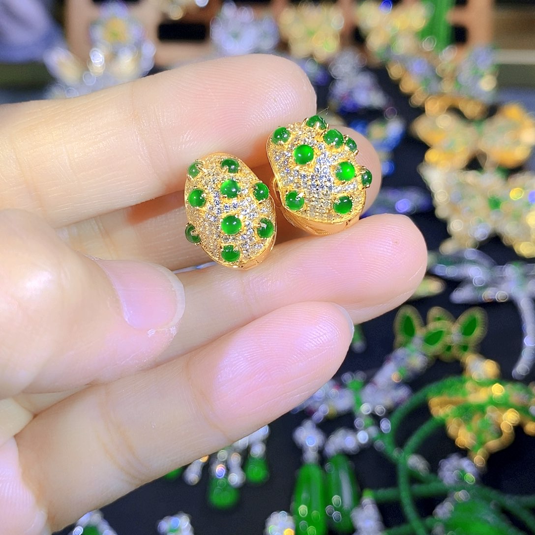 吊坠(不含链)银S925镶嵌翡翠