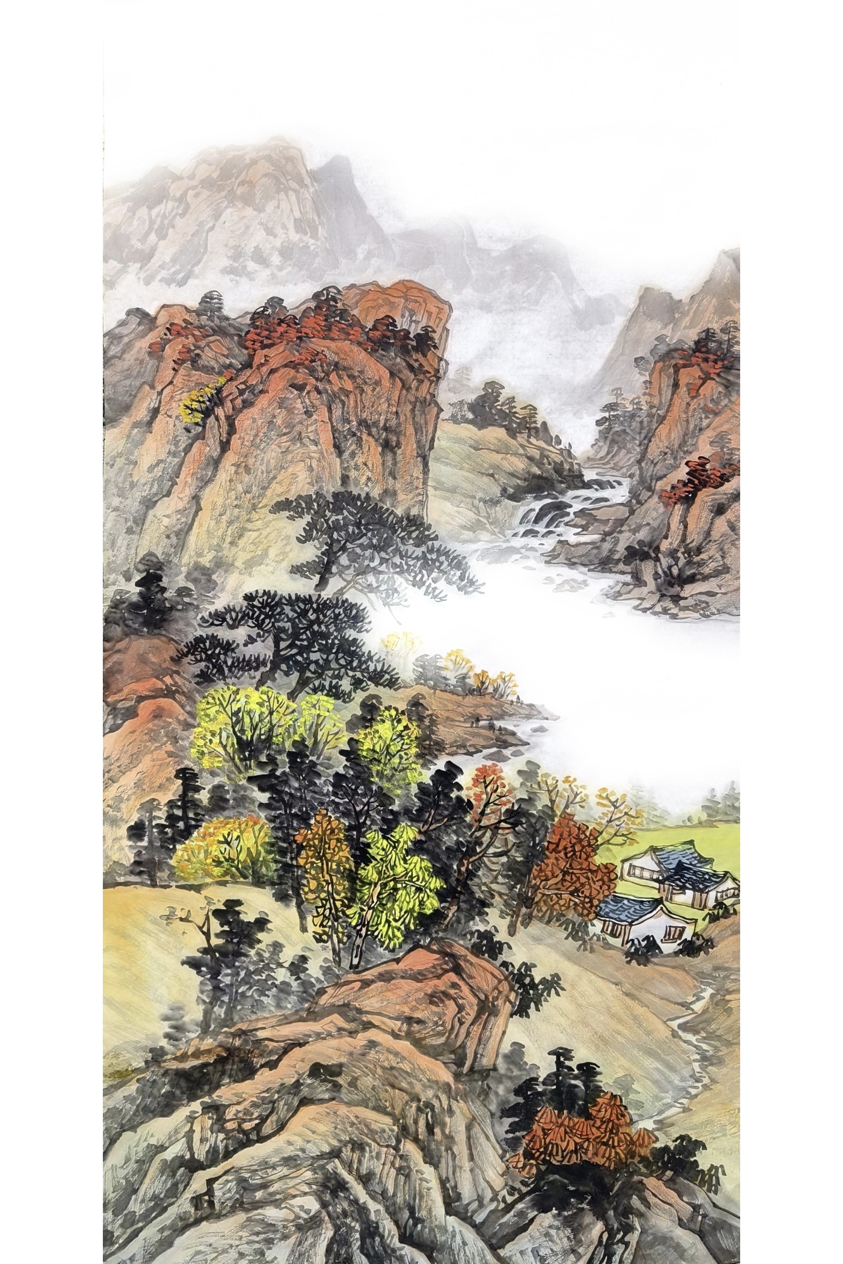故川作品137×68厘米客厅茶室书房