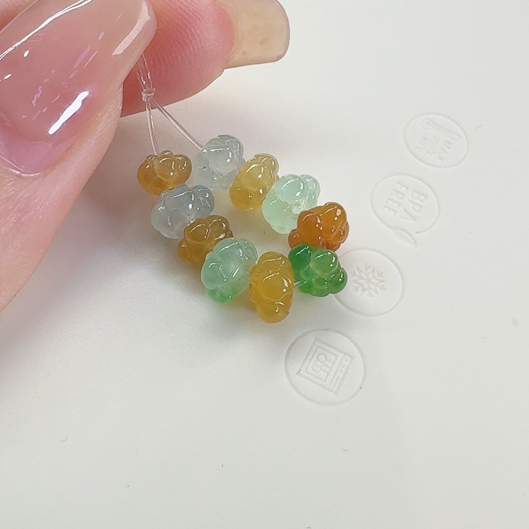 翡翠颈饰未镶嵌蓝*儿莲花珠10颗一手