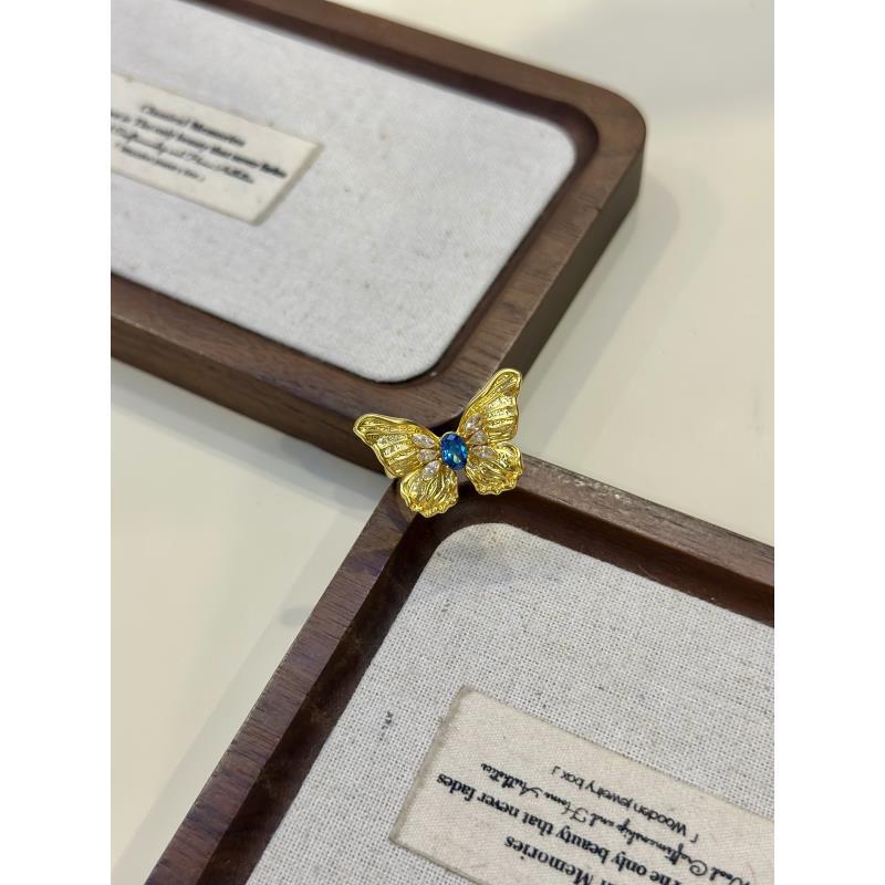 999足金5G工艺黄金蝴蝶戒指