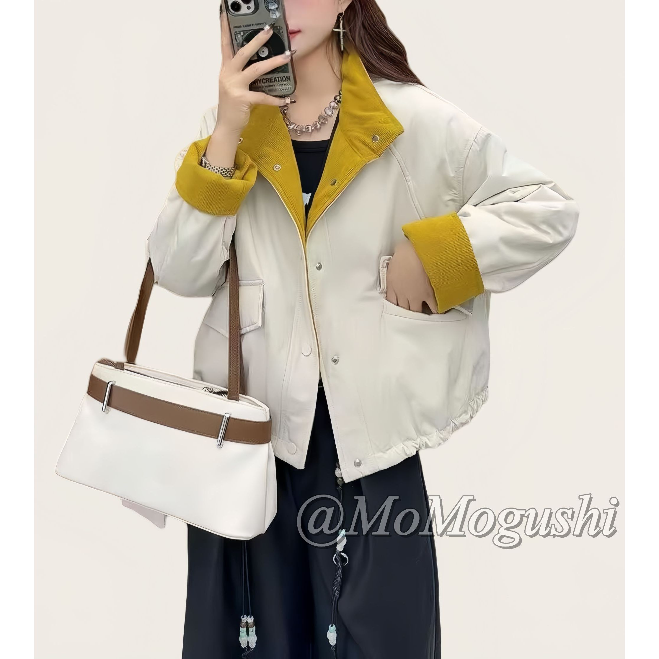 短外套休闲撞色上衣时尚百搭宽松秋冬气质设计感轻奢小众