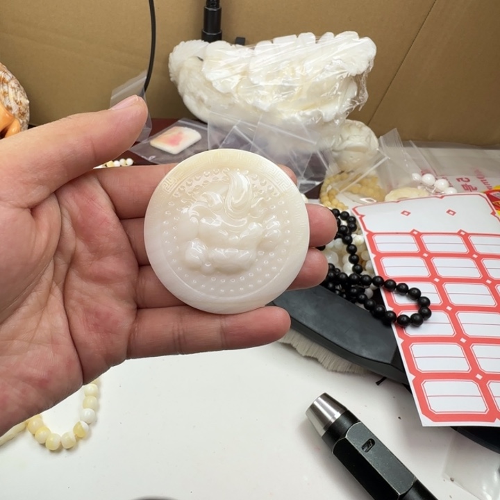 念***北其他贝壳貔貅圆牌14号