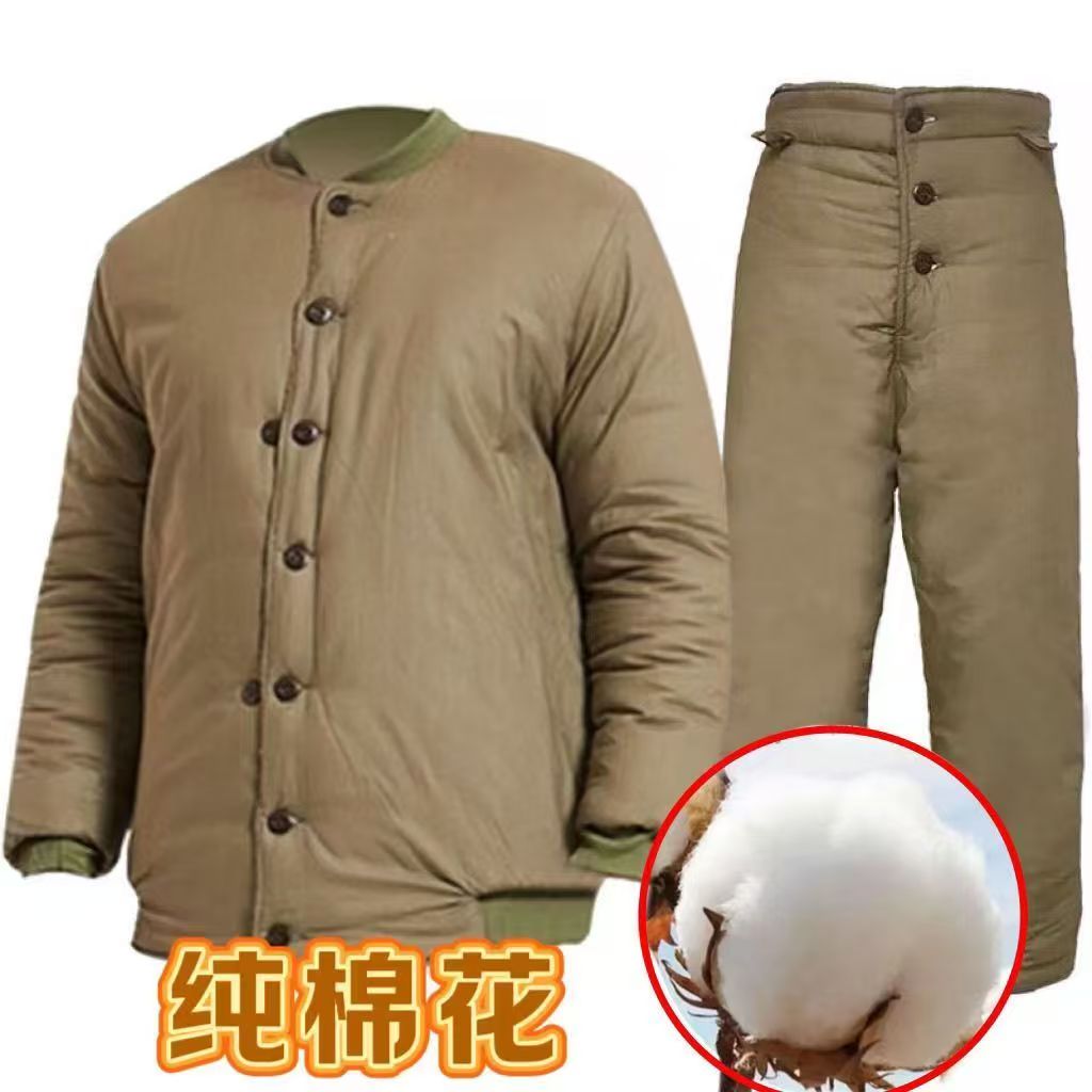 新棉花87式棉袄保暖套装户外工作服军大衣男大衣男款冬季
