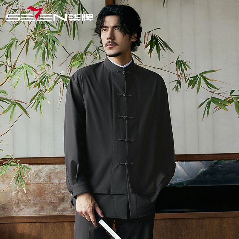 【中华立领】柒牌盘扣唐装外套男2025春季新款男士时尚中国风上衣潮