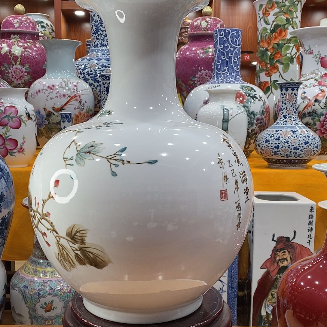 摆件简景德镇陶瓷赏瓶