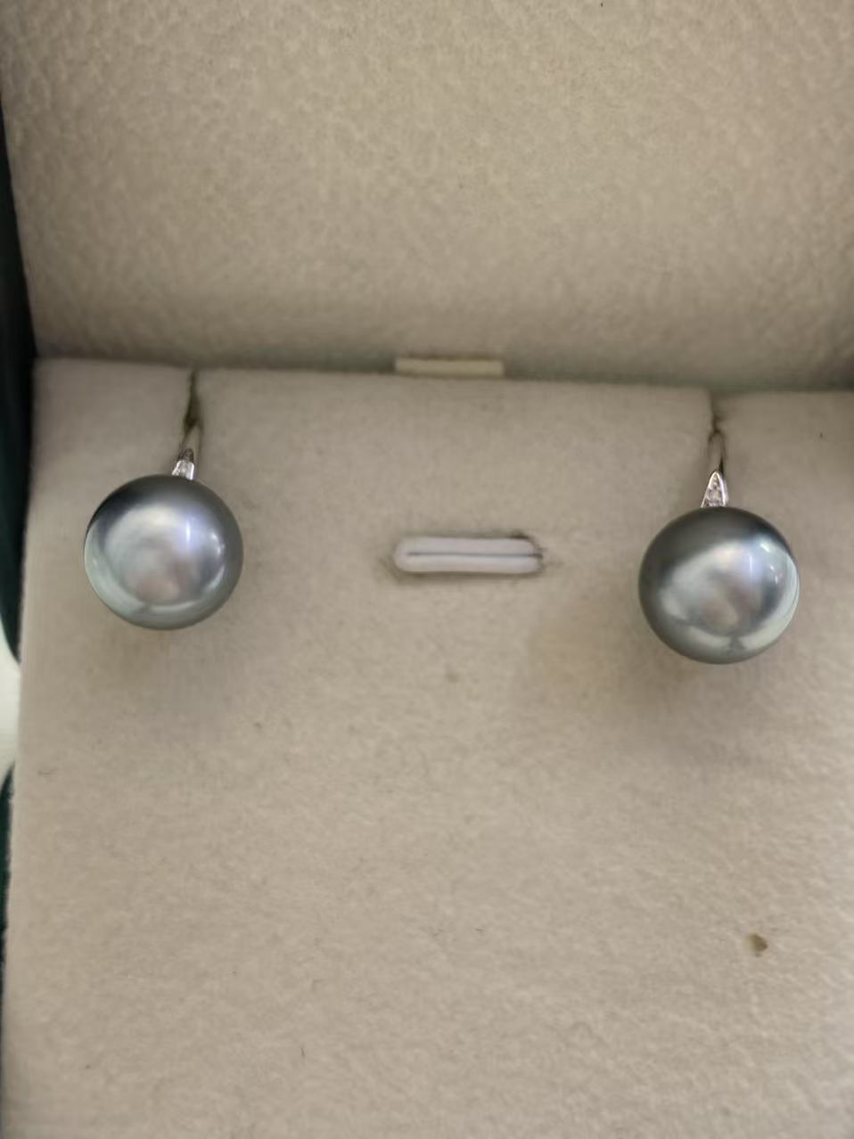 天然海水珍珠大溪地耳钩款