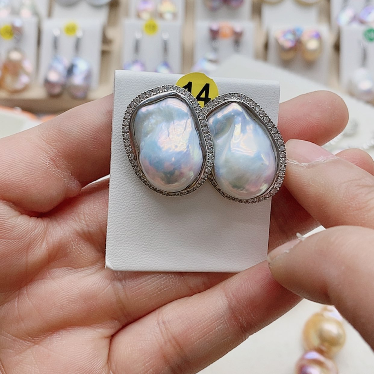 【闪购商品】淡水珍珠耳饰银S925镶嵌盈