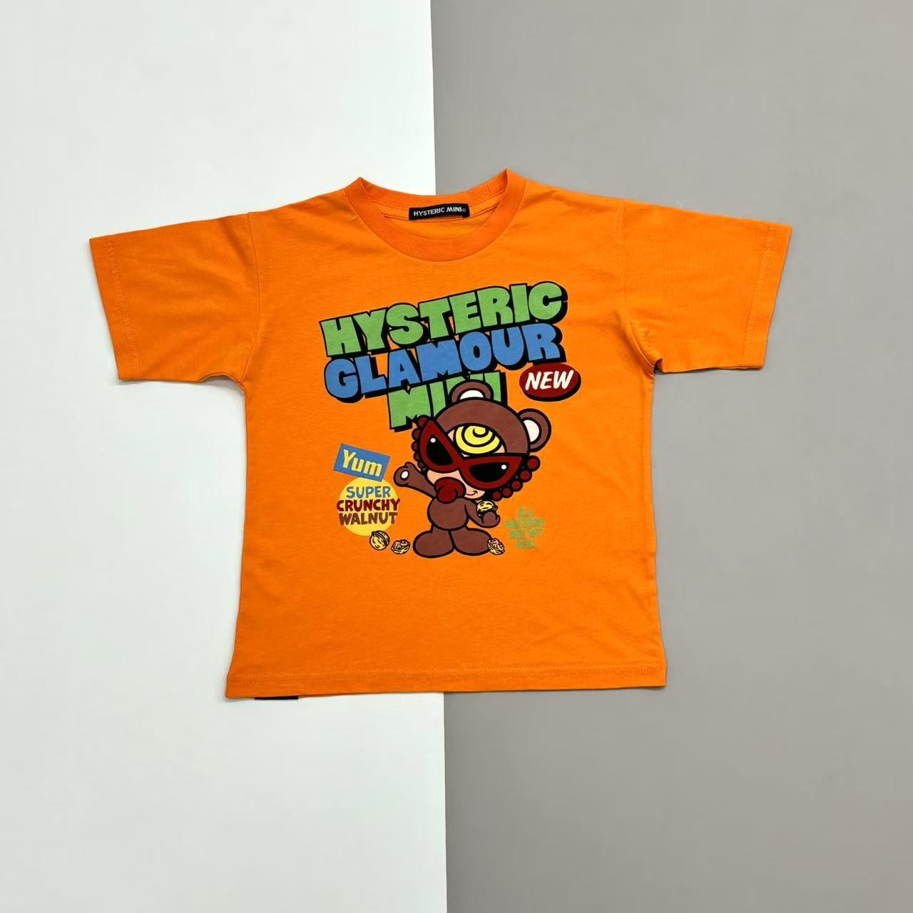 【现货】高定黑超25夏吃核桃图案男童女童短袖T恤