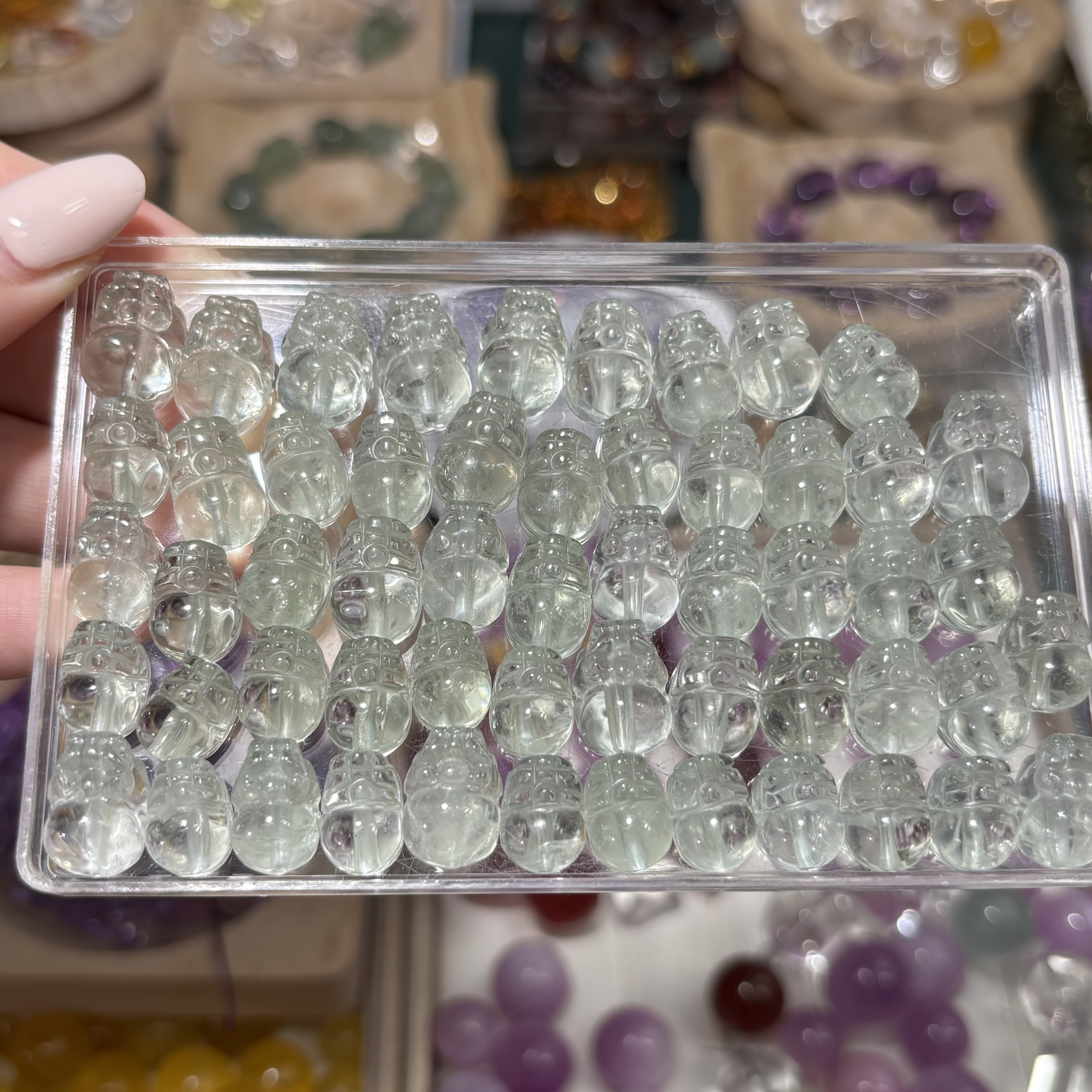 未镶嵌手串水晶绿水晶貔貅单颗价