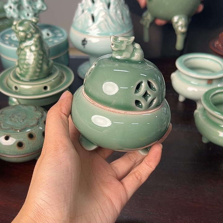 龙泉云间青瓷小米茶器