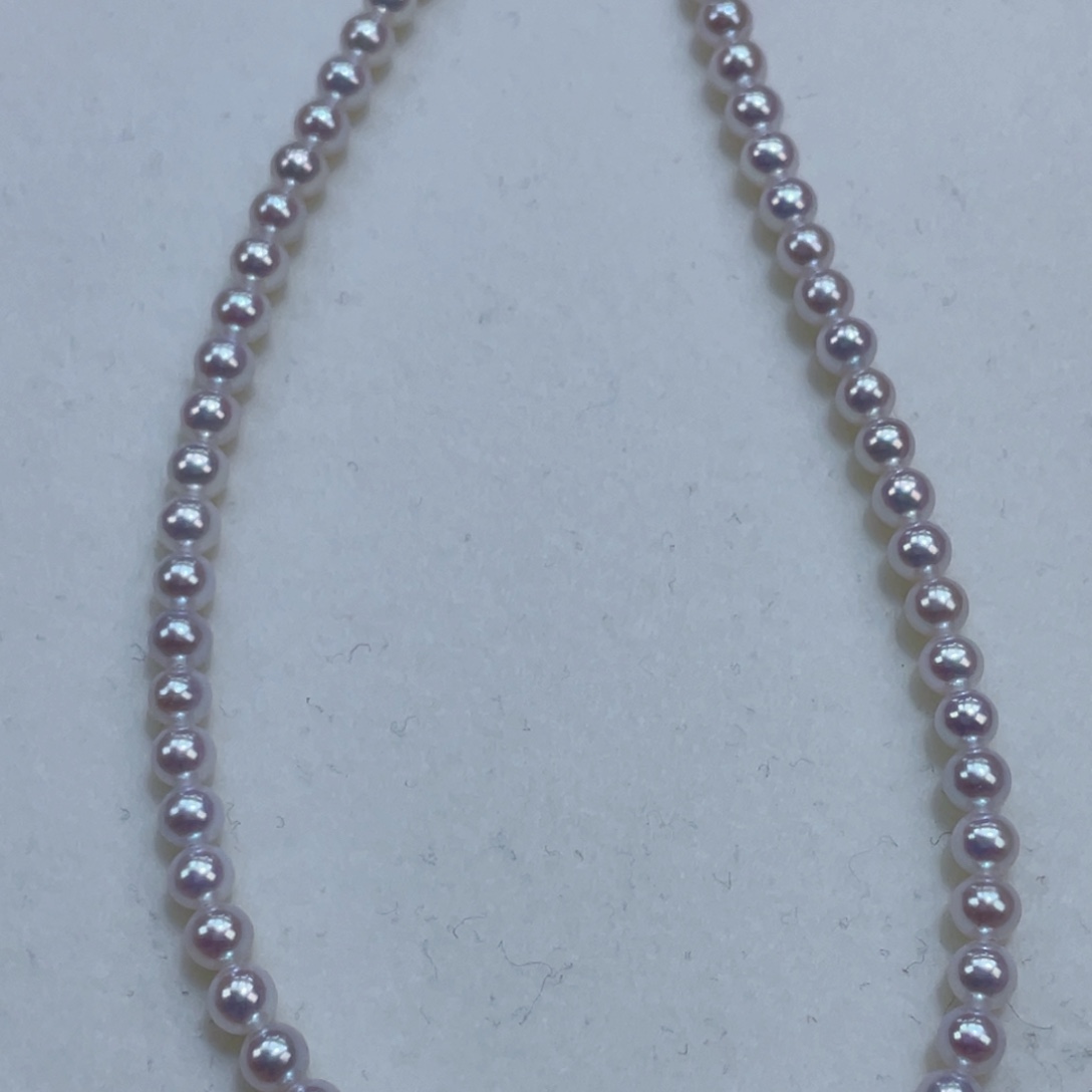 淡水珍珠颈饰银S925镶嵌3.5-4m又圆又亮又干净新品！