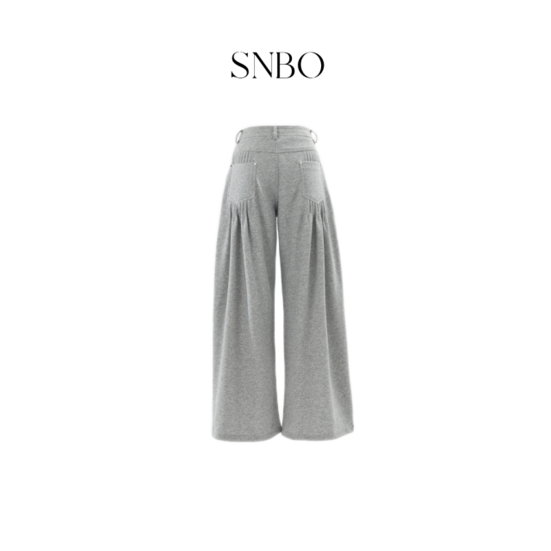 SNBO•2603方腰头韩系休闲裤女夏季宽松慵懒松弛轻薄直筒阔腿裤子