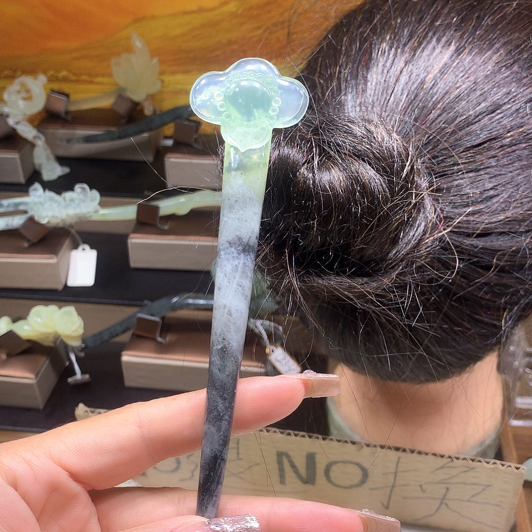 蛇纹石玉合金发饰