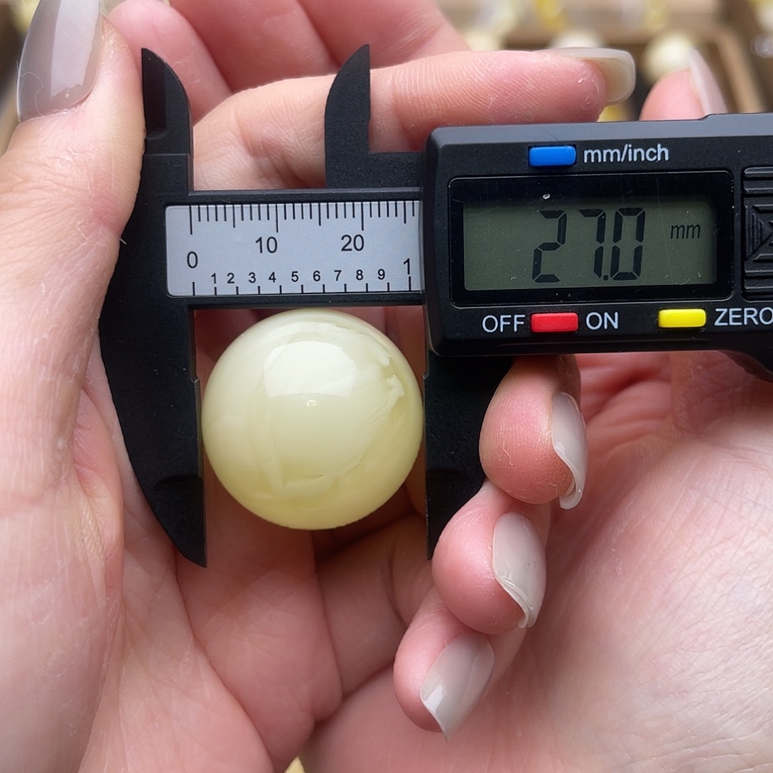 琥珀未镶嵌裸石蜜蜡满白蜡圆珠