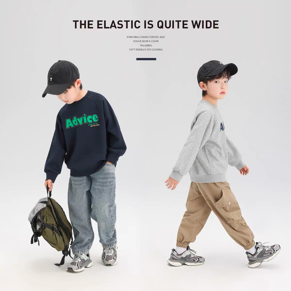 【品牌单】冬季儿童印花字母中大童加厚加绒休闲卫衣 5312