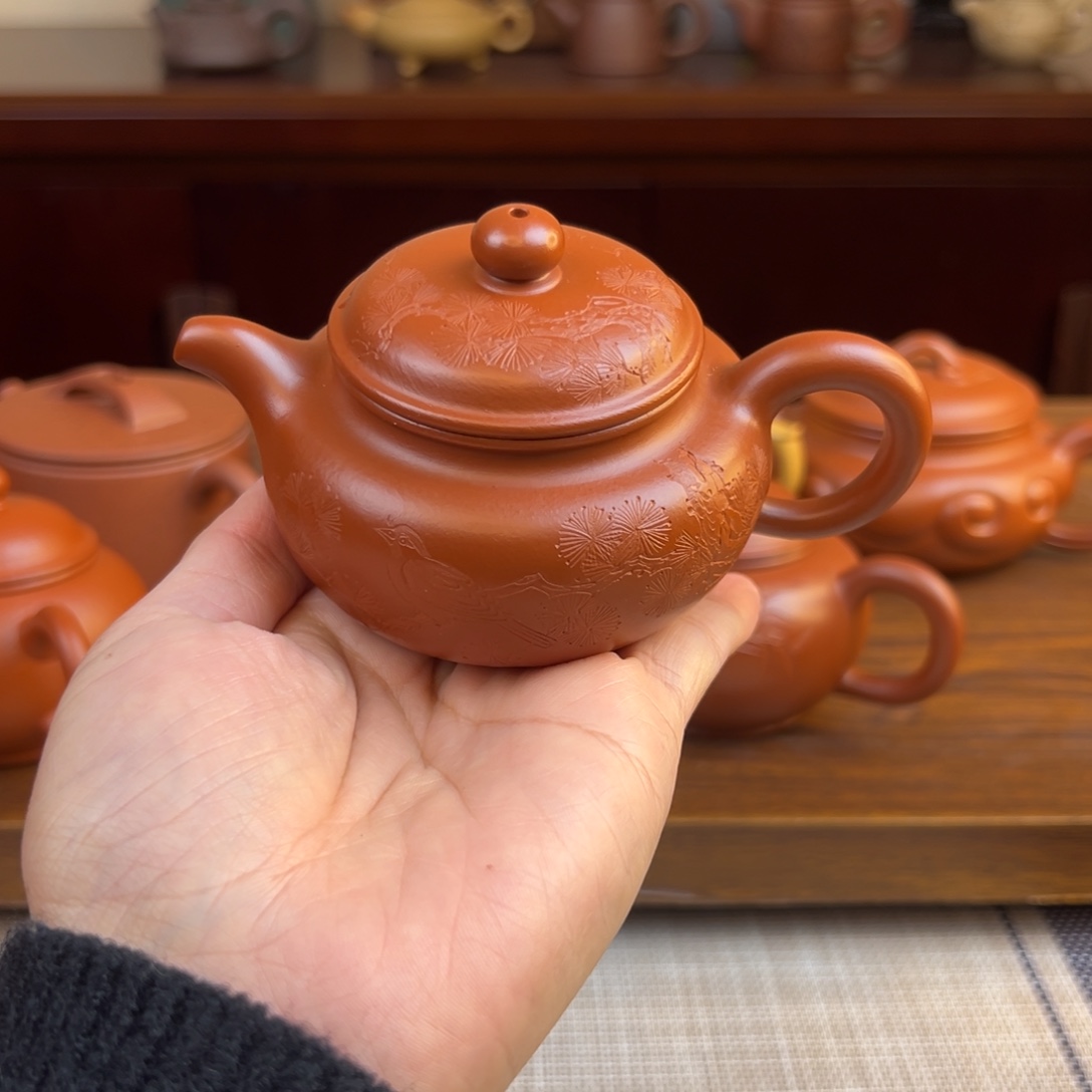 紫砂茶壶朱泥仿古全手120cc
