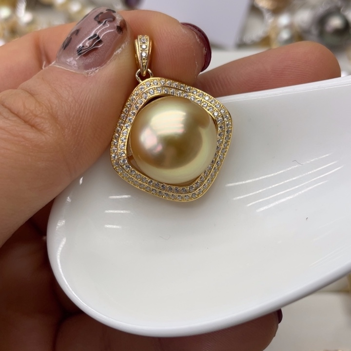 海水珍珠吊坠(不含链)银S925镶嵌