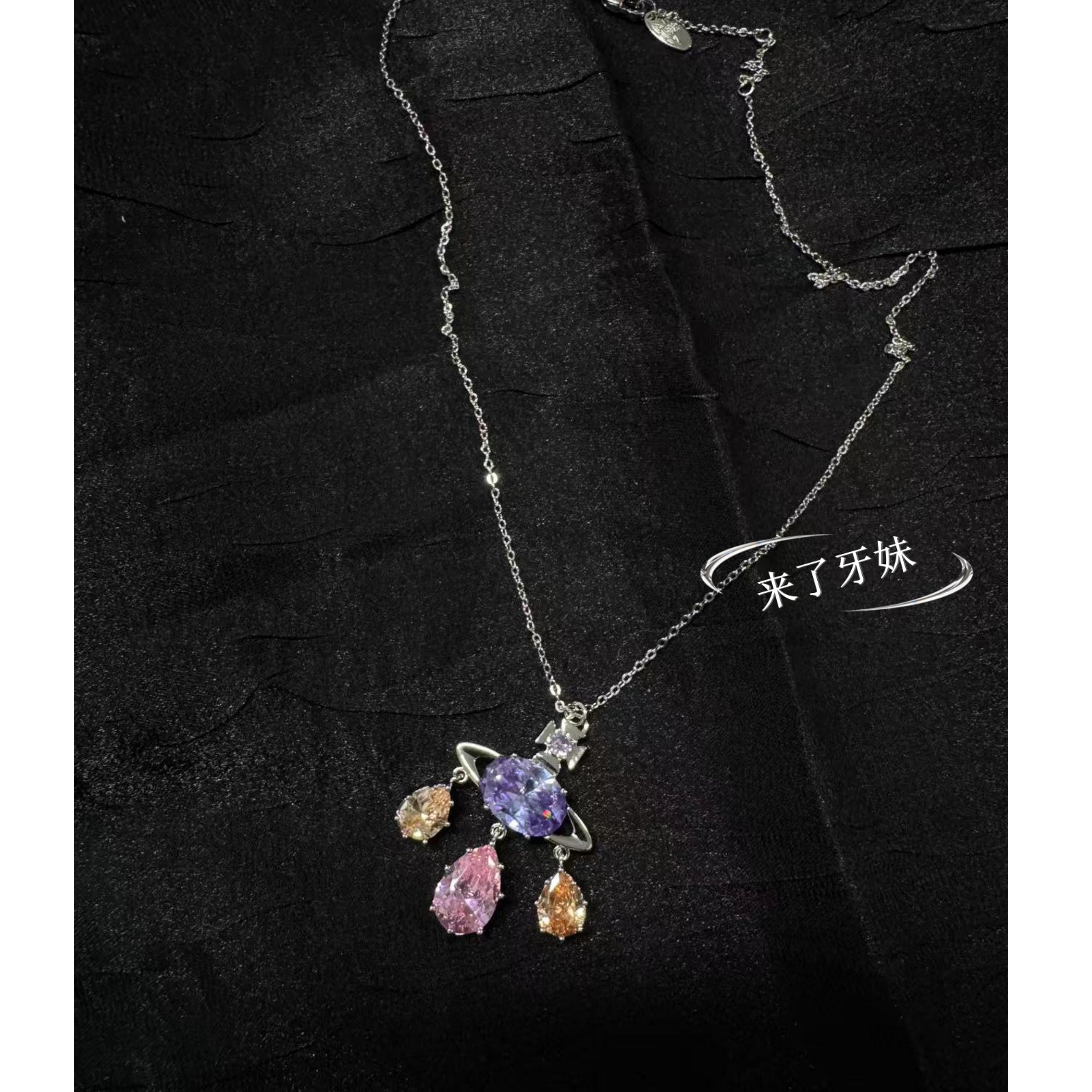 合金项链 多彩吊坠项链XL650轻奢时尚小众百搭简约捕梦