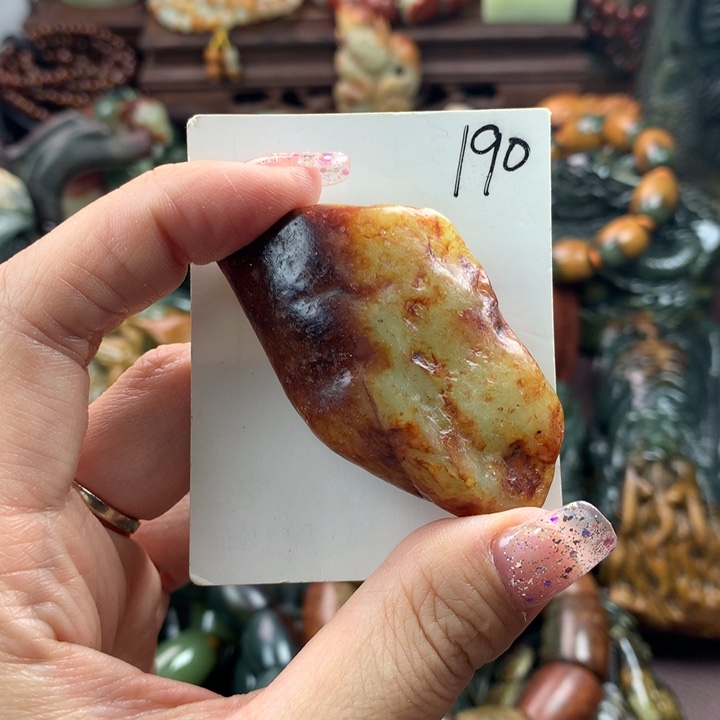 岫岩河磨玉（透闪石质玉）手把未镶嵌