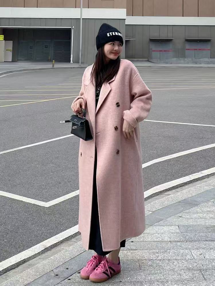 3035【九炫女装】穿搭冬季新款韩系高级气质长款大衣外套