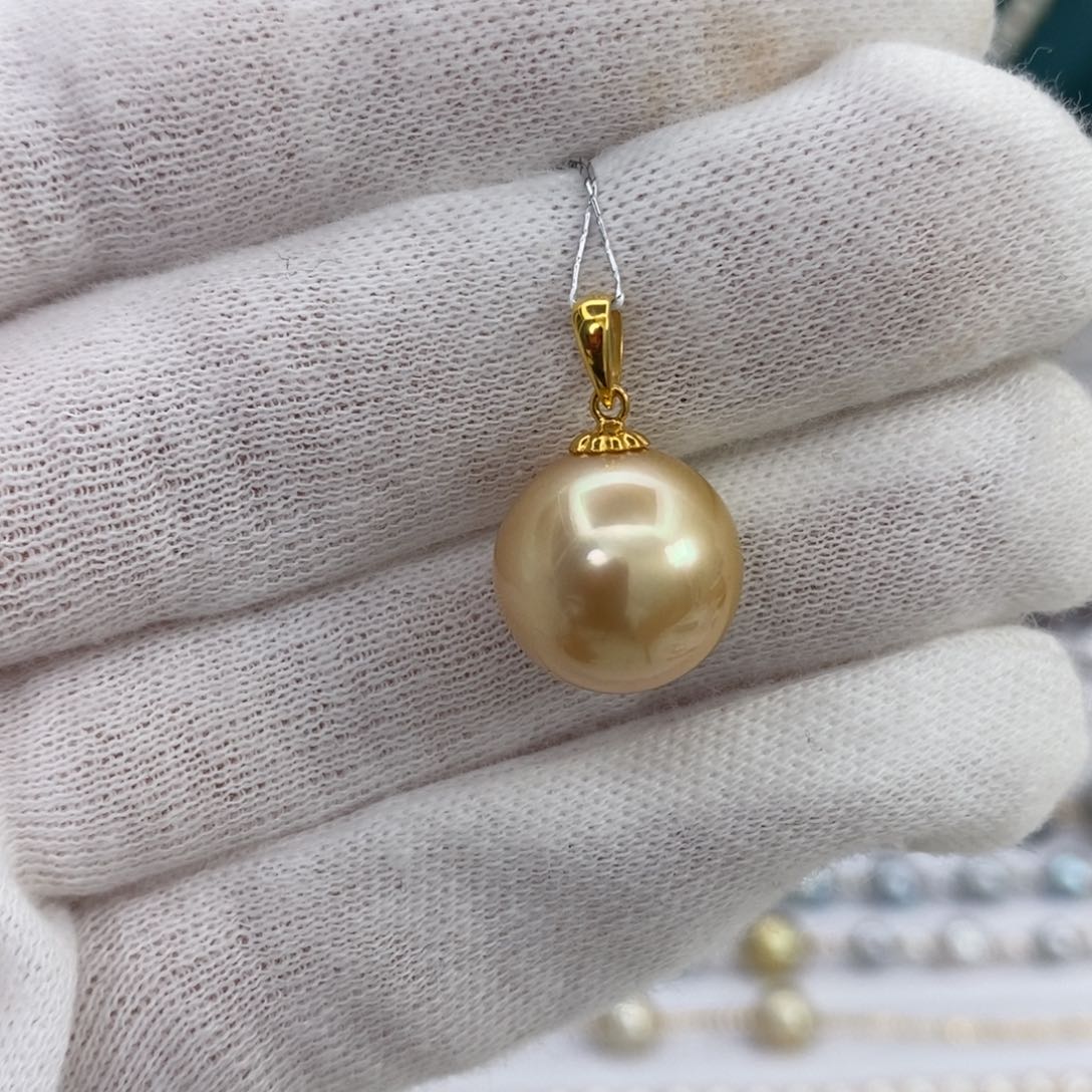 海水珍珠颈饰18K金镶嵌13-14mm