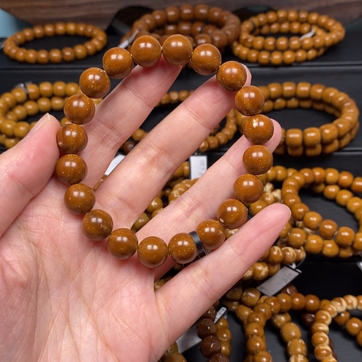 紫金鼠手串实心光珠火焰纹尺寸10.9