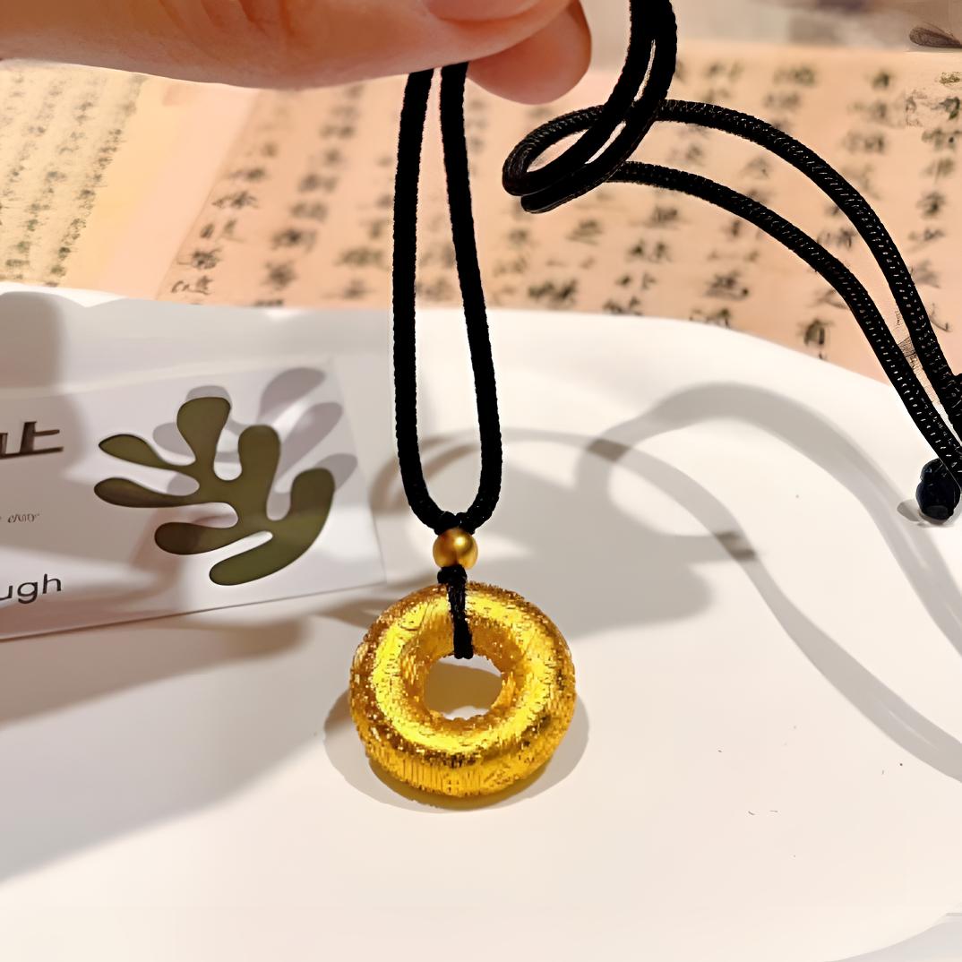 合金吊坠 古法精工实心百福平安扣
